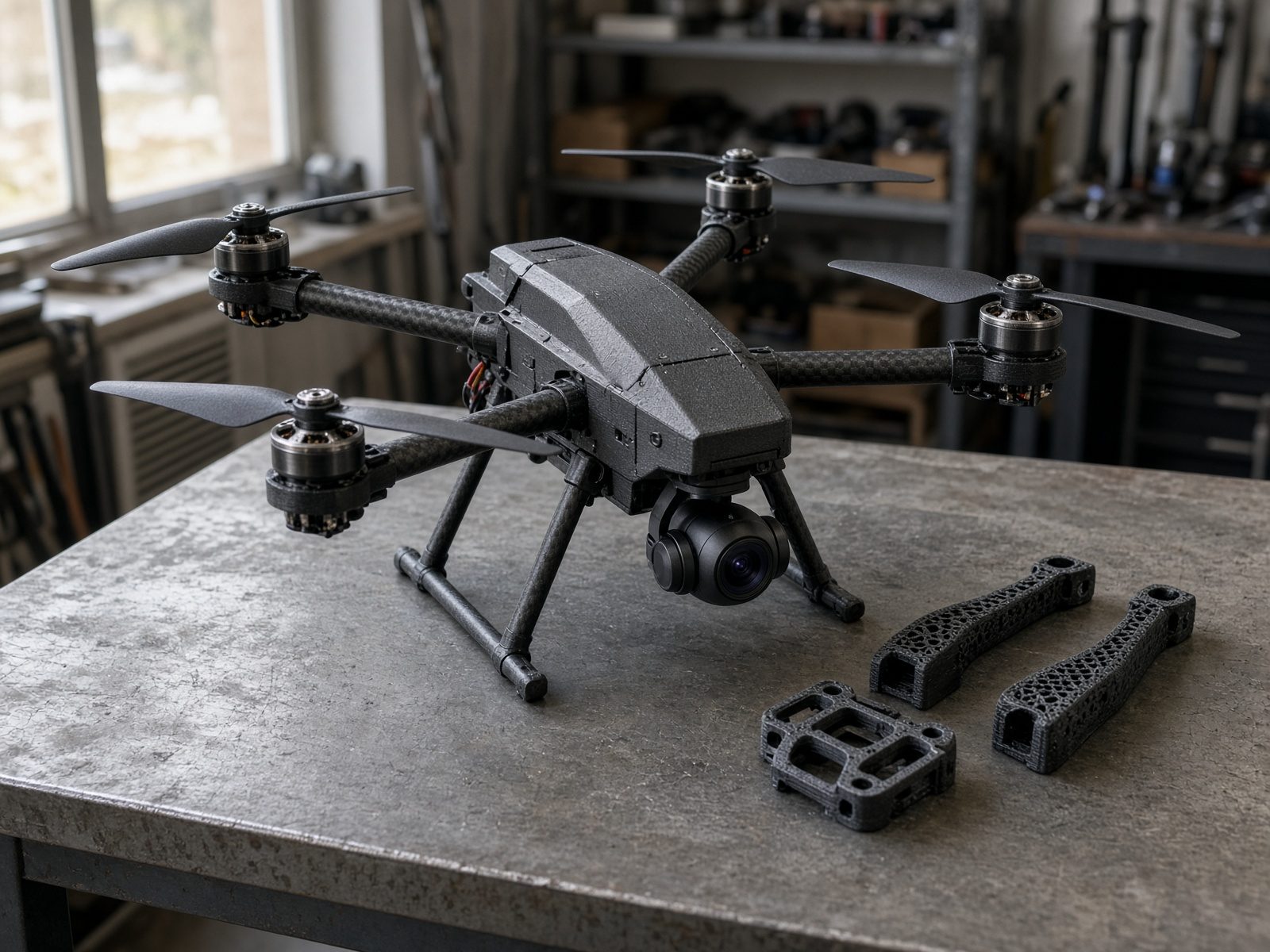 Vapour-smoothed polymer drone airframe parts and mounts for defence UAV programmes